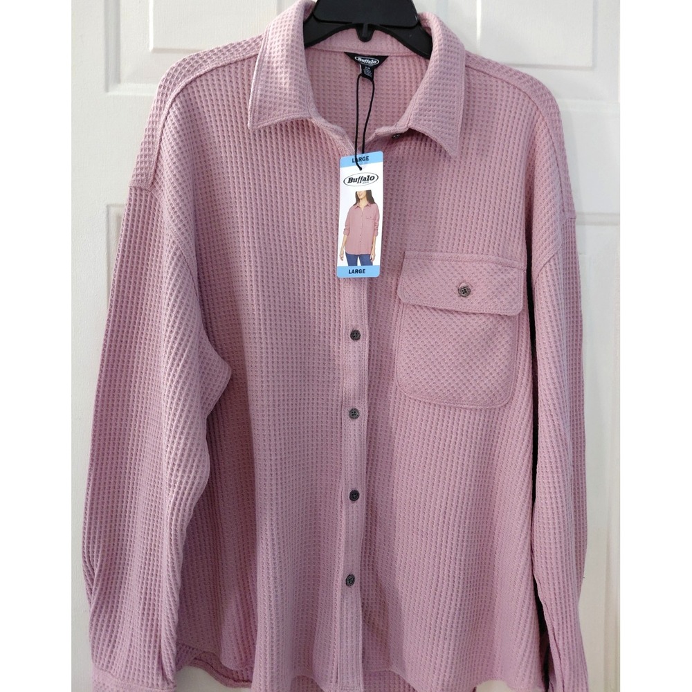 Buffalo David Bitton Women's Waffle Shirt Pink Large